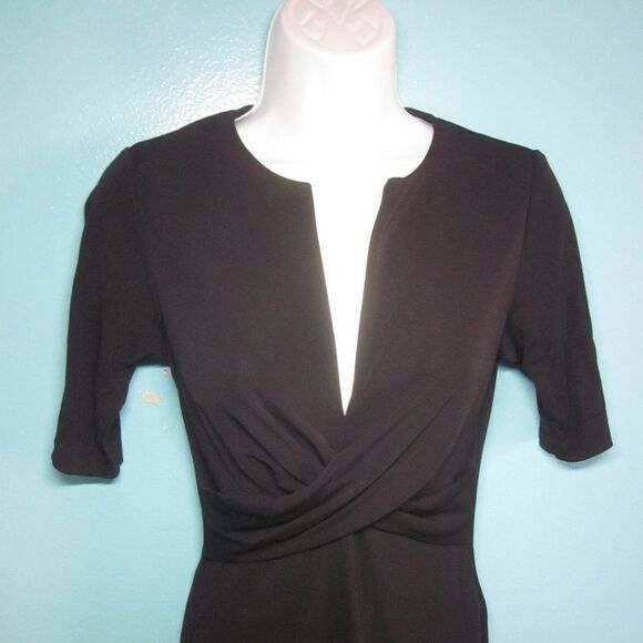 Diane Von Furstenberg Black Fitted Twist Front Dress Marked Size 6  32” Bust - Picture 4 of 12